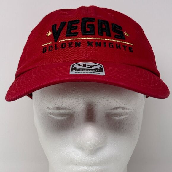 Las Vegas Golden Knights Dad Hat Baseball Cap NHL Hockey 47 Brand Strapback Red - Picture 2 of 11